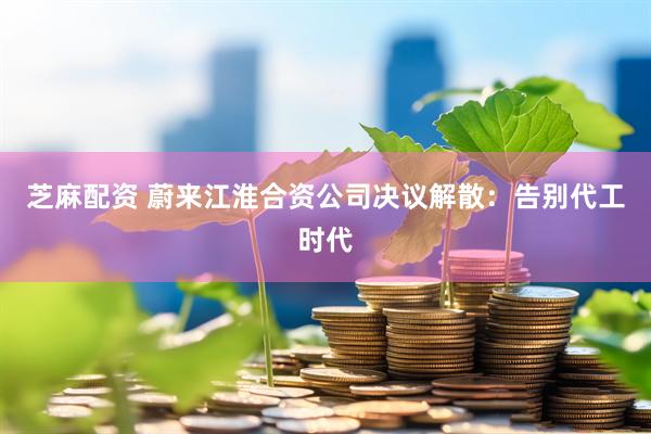 芝麻配资 蔚来江淮合资公司决议解散：告别代工时代