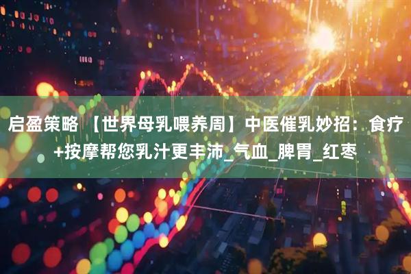 启盈策略 【世界母乳喂养周】中医催乳妙招：食疗+按摩帮您乳汁更丰沛_气血_脾胃_红枣